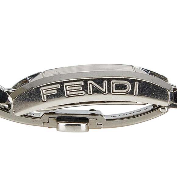 Fendi Horologi Classico Watch 7000L Quartz Movement Black Dial Stainless Stee...